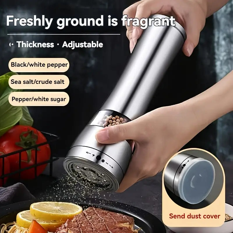 Stainless Steel Manual Pepper Grinder - Adjustable Thickness, Large Capacity, Portable Design for Outdoor Cooking & Home Use, Perfect for Black/White Pepper