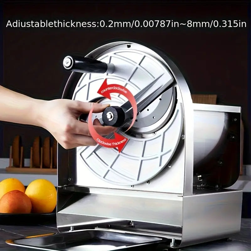 Stainless Steel Heavy-Duty Manual Vegetable & Fruit Slicer - No Electricity Needed, Sharp Blades - for Potatoes, Carrots, Cucumbers, Apples, Tomatoes - Compact Kitchen Tool for Home & Professional Kitchens - Easy to Clean & Rust-Resistant