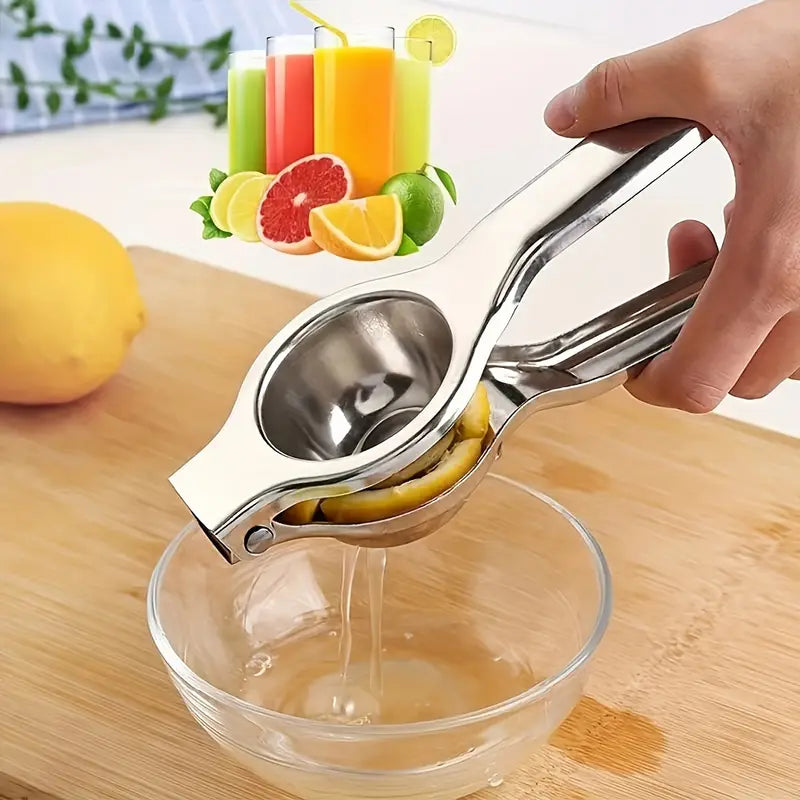 1pc Premium Stainless Steel Heavy-Duty Manual Citrus Juicer - Large Hand Press Lemon And Avocado Squeezer with Ergonomic Handle, Durable Kitchen Tool Suitable for Home And Restaurant Use, Stylish Metal Appearance