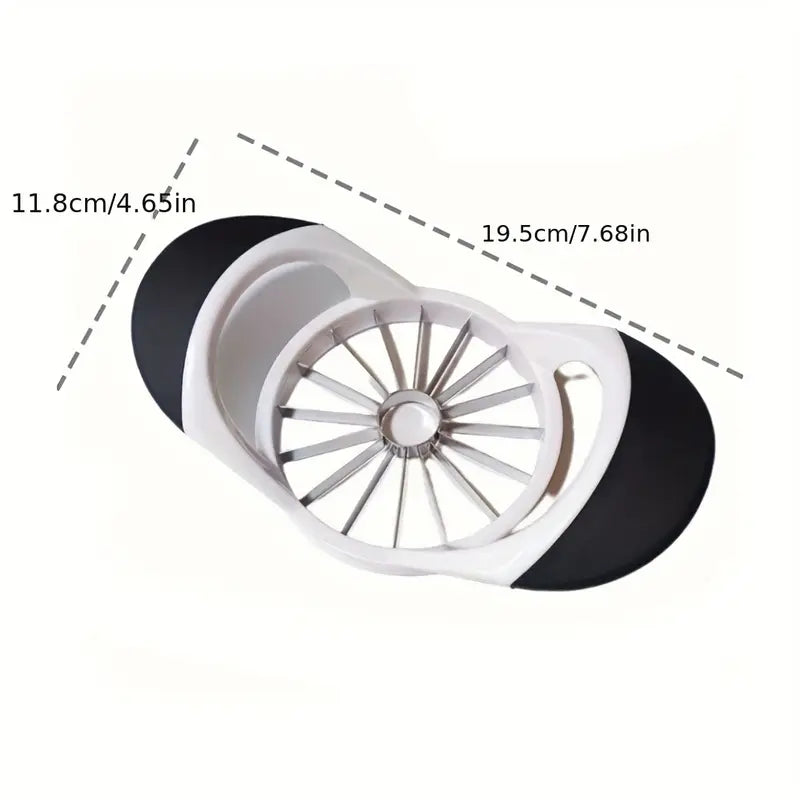 16-Slice Apple Slicer and Corer with Stainless Steel Blades - Durable White & Black Kitchen Tool for Effortless Fruit Prep, Quick Fruit Processor | Ergonomic Design | Robust Handle Construction