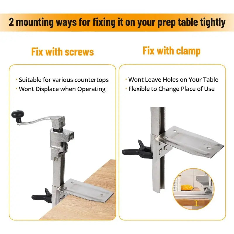 Manual Table Can Opener with 3 Spare Blades, Heavy Duty Commercial Countertop Can Opener, with Stainless Steel Blade and Plated Steel Base, Cast Iron