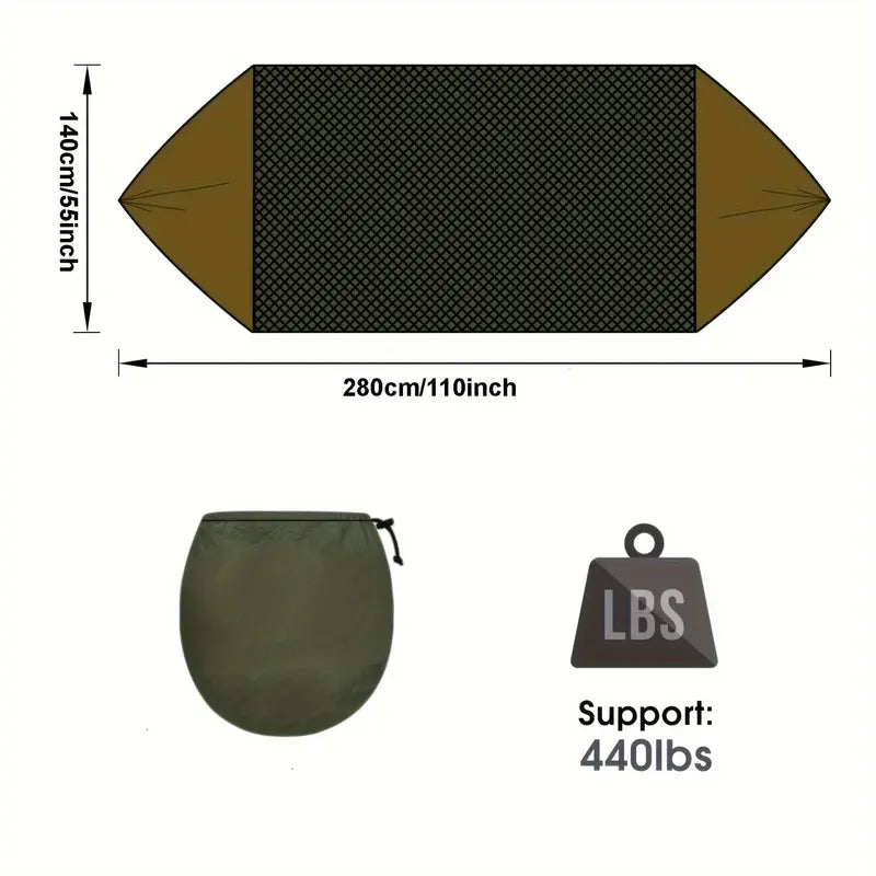 Nylon Quick-Deploy Hammock with Mosquito Net - Perfect for Outdoor Camping, Backpacking & Hiking
