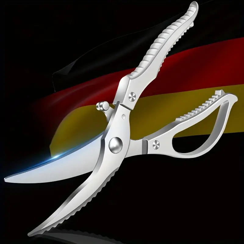 Stainless Steel Heavy-Duty Kitchen Scissors for Poultry, Meat, and Bones - Multi-Functional Food Shears with Ergonomic Handle for Chicken, Duck, and BBQ Prep, Poultry Scissors | Precision Cutting | Stainless Steel Blades