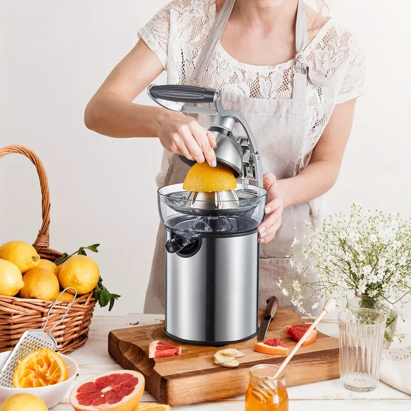 Electric Citrus Juicer Squeezer & Commercial Drink Mixers -- Powerful Orange Juicer with Zinc Alloy Die Casting Shell, Luxury Squeezer with Two Interchangeable Cones for Oranges of Any Size