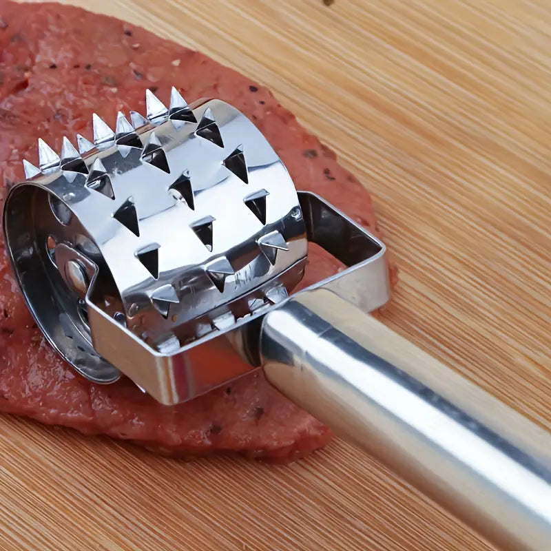 Multi-Function Stainless Steel Meat Tenderizer Mallet with Bone Crusher and Tenderizing Tool