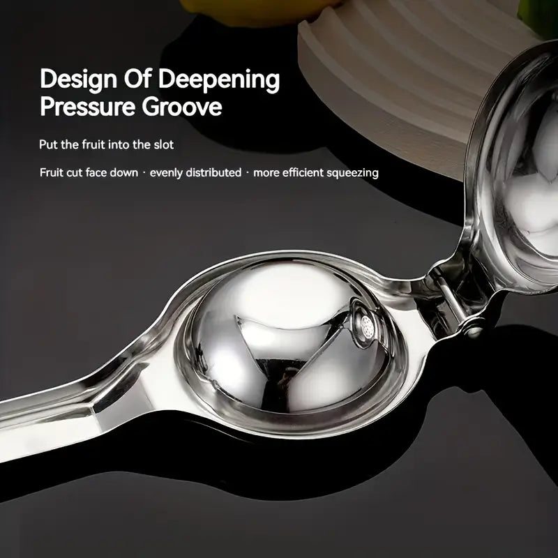 1pc Premium Stainless Steel Heavy-Duty Manual Citrus Juicer - Large Hand Press Lemon And Avocado Squeezer with Ergonomic Handle, Durable Kitchen Tool Suitable for Home And Restaurant Use, Stylish Metal Appearance