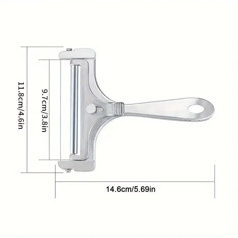 Adjustable Stainless Steel Cheese Slicer | Cheese Cutter Wire Grater Kitchen Gadget, 1pc