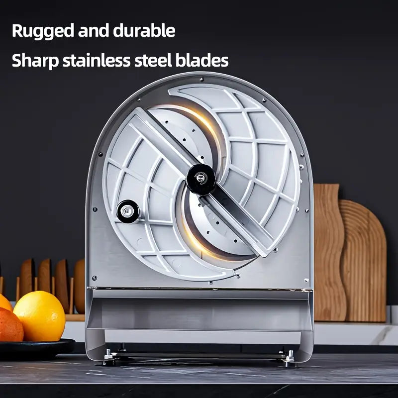 Stainless Steel Heavy-Duty Manual Vegetable & Fruit Slicer - No Electricity Needed, Sharp Blades - for Potatoes, Carrots, Cucumbers, Apples, Tomatoes - Compact Kitchen Tool for Home & Professional Kitchens - Easy to Clean & Rust-Resistant