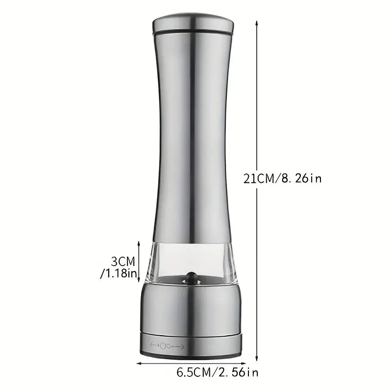 Stainless Steel Manual Pepper Grinder - Adjustable Thickness, Large Capacity, Portable Design for Outdoor Cooking & Home Use, Perfect for Black/White Pepper