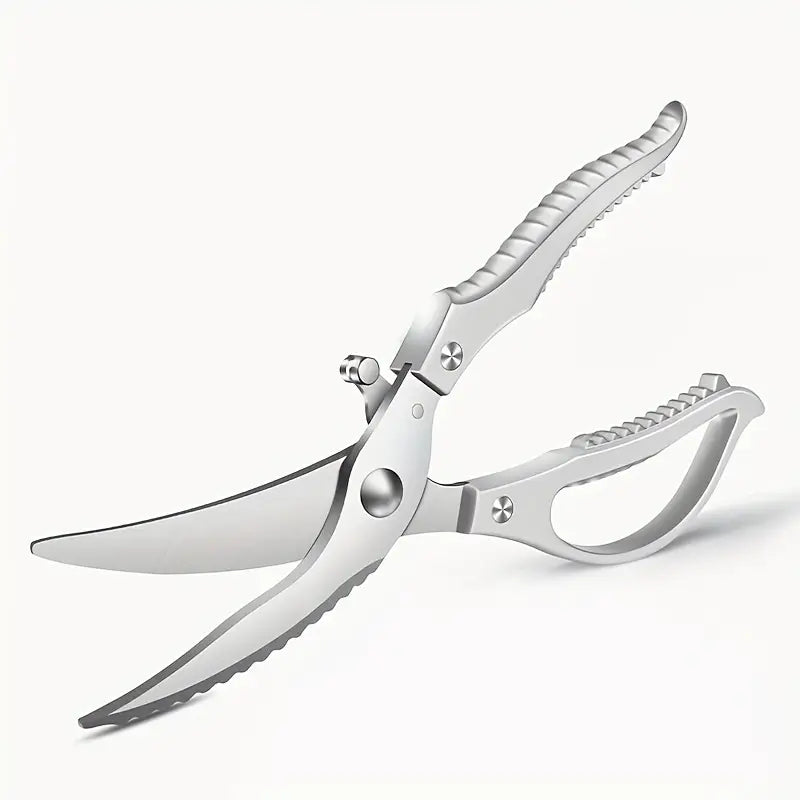 Stainless Steel Heavy-Duty Kitchen Scissors for Poultry, Meat, and Bones - Multi-Functional Food Shears with Ergonomic Handle for Chicken, Duck, and BBQ Prep, Poultry Scissors | Precision Cutting | Stainless Steel Blades