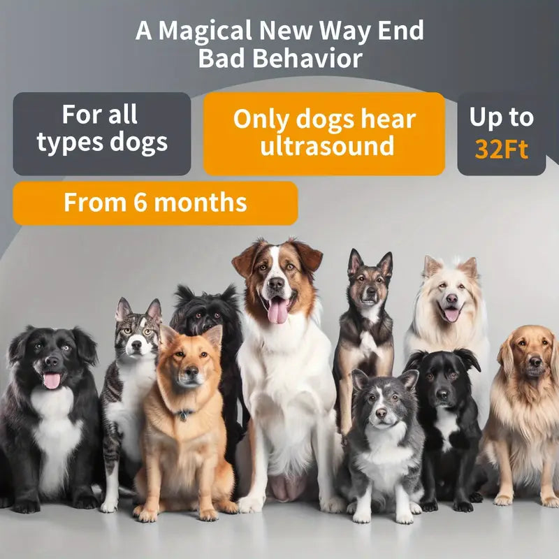 Soundwave technology Dog Repeller, Soundwave technology Barking Stopper, with Beep Bee Sound, with Super Bright Flashlight, 3 Soundwave technology Emitters, USB Rechargeable, Ultra Long Standby