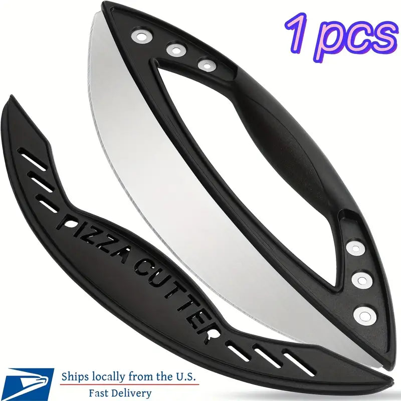 Pizza Cutter, 1pc 12" Pizza Cutter Rocker Blade Stainless Steel Pizza Rocker with Cover Sharp Blade Pizza Knife Dishwasher Safe Kitchen Gadgets Home Essentials