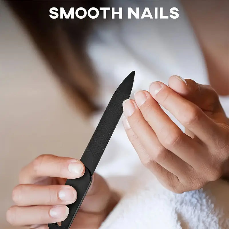 Nail Care Kit for Ingrown & Thick Toenails - Heavy-Duty Clippers Set with Nail File, Cuticle Nippers, and Grooming Tools - Classic Black Handles for Men, Women, Seniors