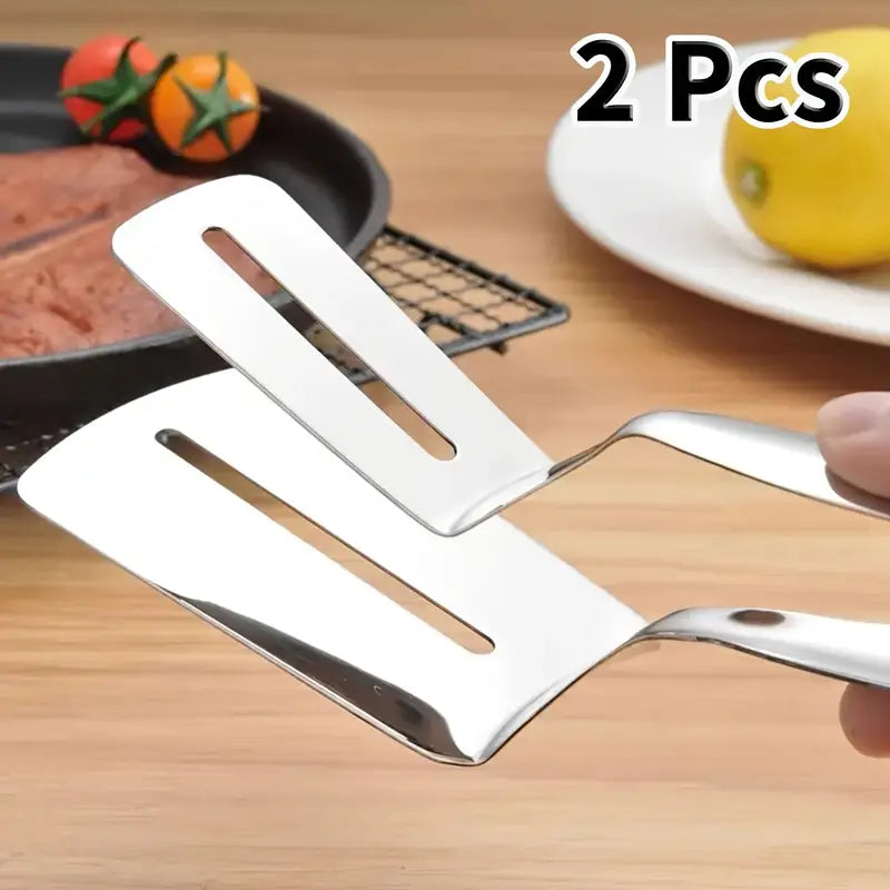 2pcs Stainless Steel Steak Clips, Multi-Functional Food Clip for Fish, Meat, Pizza, Barbecue, Universal Kitchen Utensil, Food Contact Safe