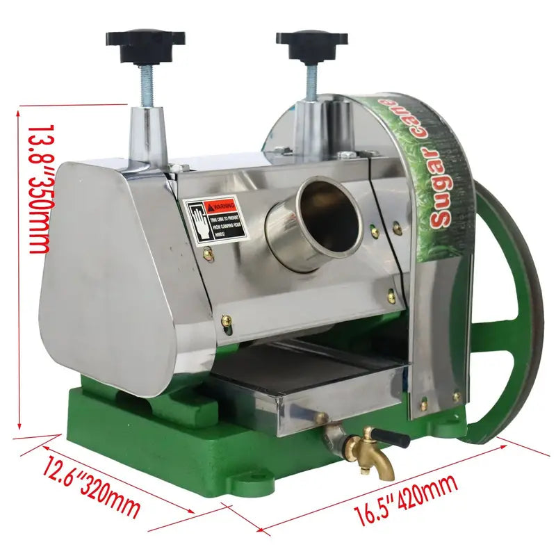 Hand-Cranked Sugarcane Machine 3 Rollers 6CM Inlet High Juicing Rate for Fruit Store Buffet