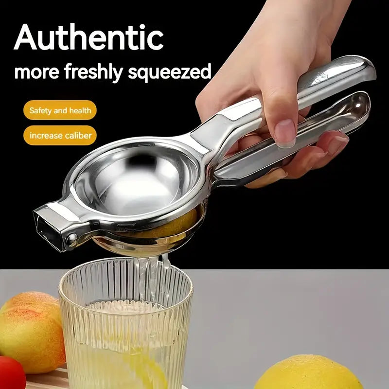 1pc Premium Stainless Steel Heavy-Duty Manual Citrus Juicer - Large Hand Press Lemon And Avocado Squeezer with Ergonomic Handle, Durable Kitchen Tool Suitable for Home And Restaurant Use, Stylish Metal Appearance