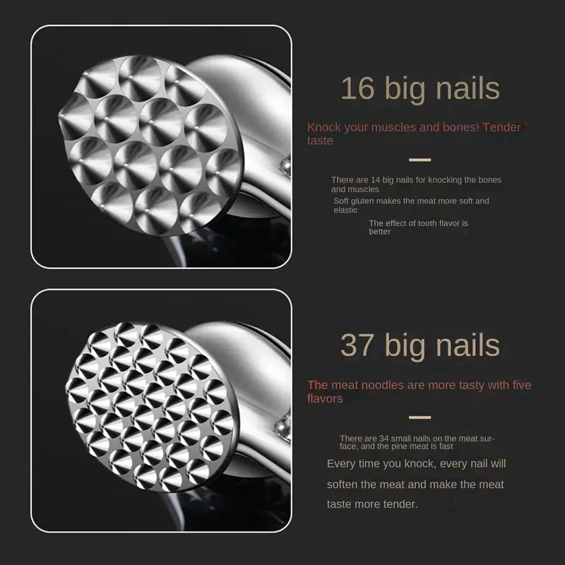 Stainless Steel Meat Tenderizer Mallet - Dual-Sided