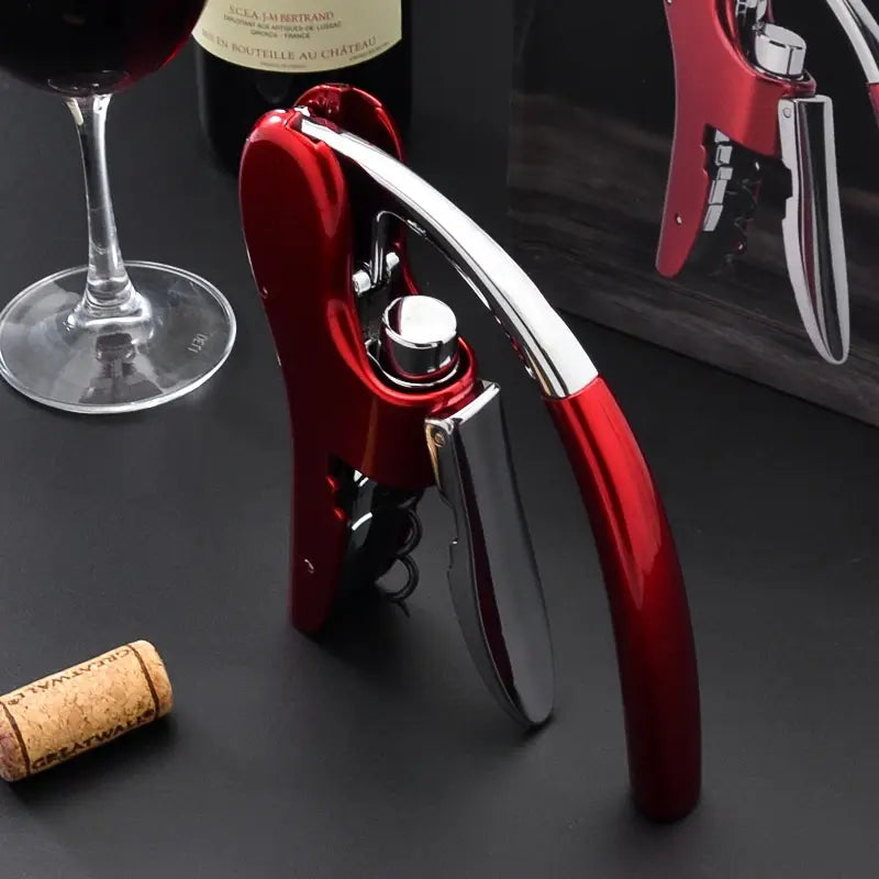 Elegant & Easy-to-Use Wine Bottle Opener - Durable Zinc Alloy, Spiral Corkscrew Tool, Perfect for Home, Bar, and Restaurant Use, Bar Essentials | Elegant Wine Opener | Durable Metal Opener