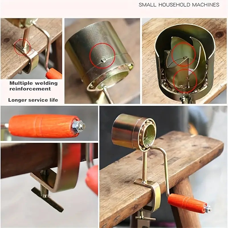 Manual Stainless Steel Corn Peeler Thresher - Hand Crank Corn Cob Stripper and Sheller Tool for BBQ & Outdoor Cooking with Metal Construction and Power-Free Operation