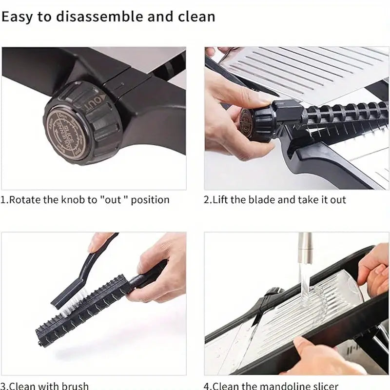 Professional Stainless Steel Mandolin Vegetable Slicer - Adjustable, Ergonomic Design for Precise Slicing of Potatoes, Tomatoes, Carrots & More - Durable & Easy to Clean Kitchen Tool, Vegetable Slicing