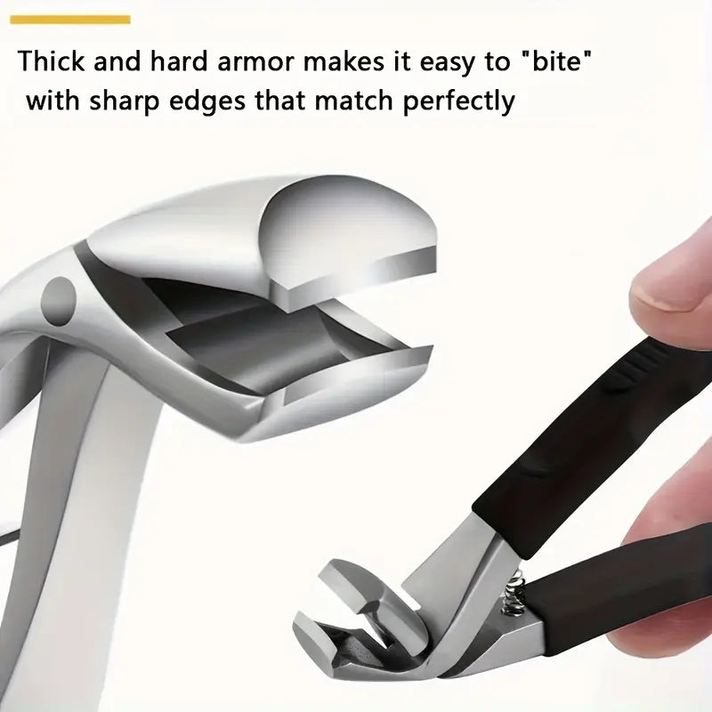 Nail Care Kit for Ingrown & Thick Toenails - Heavy-Duty Clippers Set with Nail File, Cuticle Nippers, and Grooming Tools - Classic Black Handles for Men, Women, Seniors
