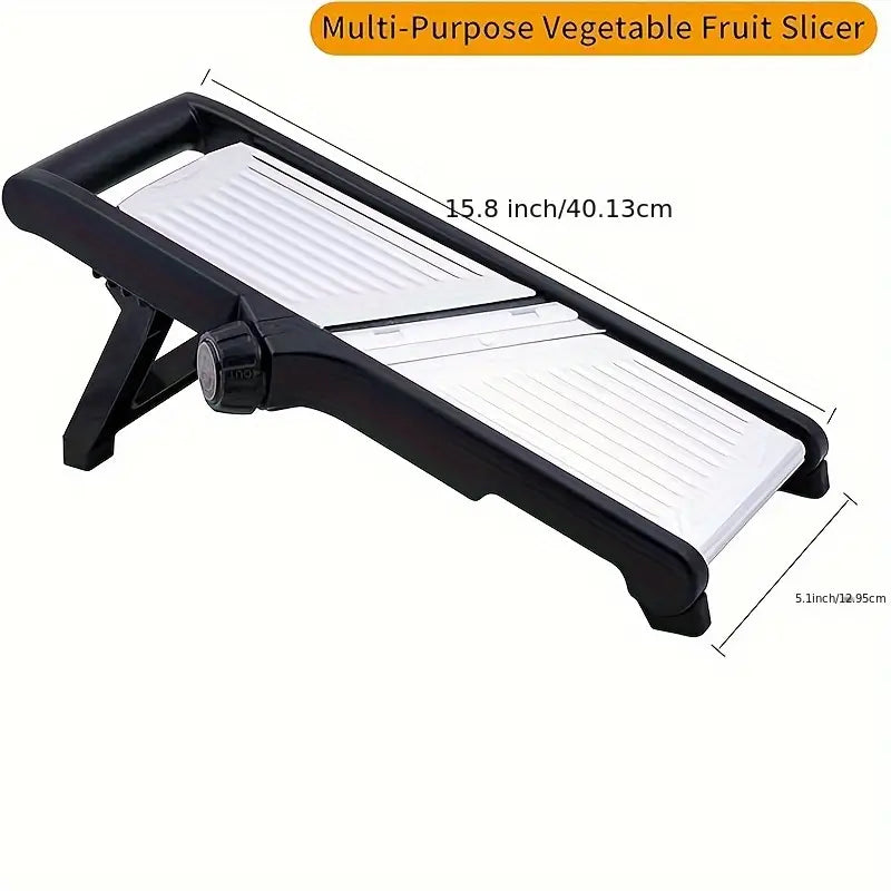 Professional Stainless Steel Mandolin Vegetable Slicer - Adjustable, Ergonomic Design for Precise Slicing of Potatoes, Tomatoes, Carrots & More - Durable & Easy to Clean Kitchen Tool, Vegetable Slicing