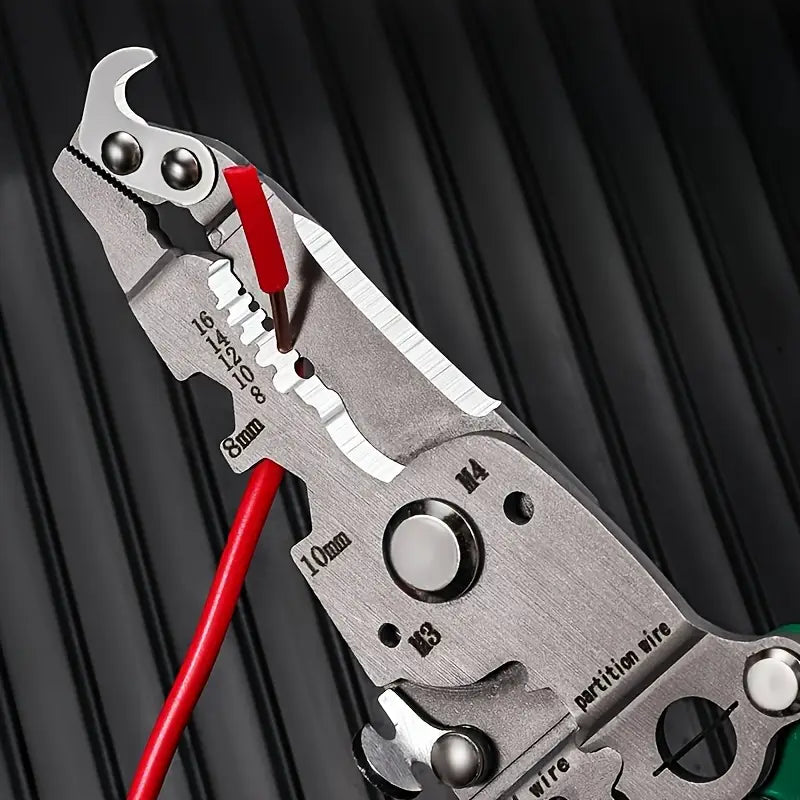1PC18-in-1 Foldable Wire Stripper Manual Tool for Stripping, Cutting, Wrenching, Holding, Twisting, Pulling Nails, Screwdriver, with Convenient Storage Design, Suitable for Electricians, Home, Construction Sites