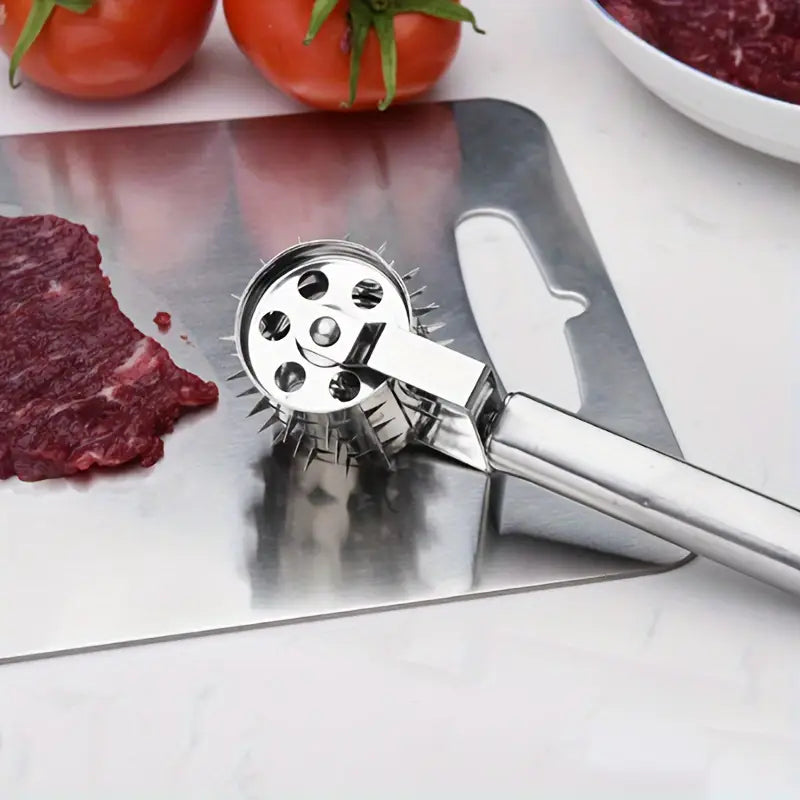 Multi-Function Stainless Steel Meat Tenderizer Mallet with Bone Crusher and Tenderizing Tool