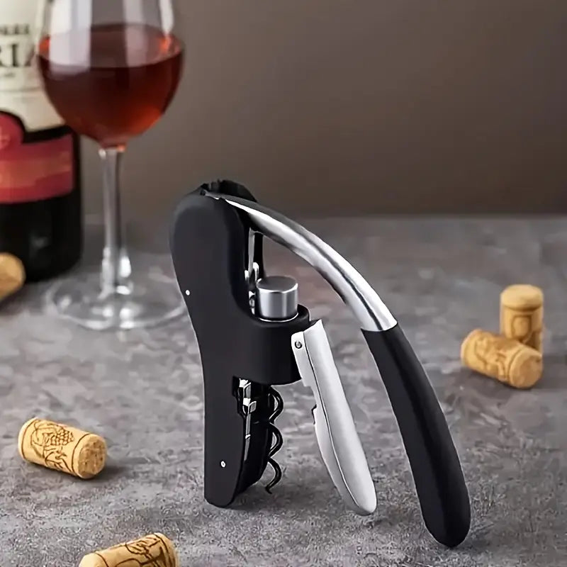 Elegant & Easy-to-Use Wine Bottle Opener - Durable Zinc Alloy, Spiral Corkscrew Tool, Perfect for Home, Bar, and Restaurant Use, Bar Essentials | Elegant Wine Opener | Durable Metal Opener