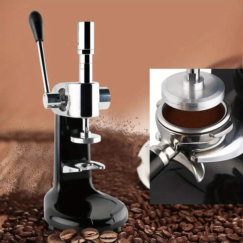 Stainless Steel Manual Coffee Tamper, Commercial Manual Coffee Tamper, Manual Quantitative Coffee Tamper Powder Pressing Machine Coffee Distributor, 57.5mm Diameters