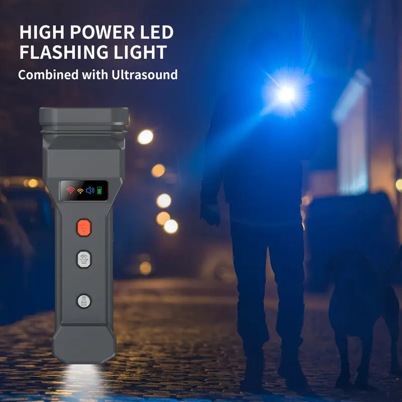 Soundwave technology Dog Repeller, Soundwave technology Barking Stopper, with Beep Bee Sound, with Super Bright Flashlight, 3 Soundwave technology Emitters, USB Rechargeable, Ultra Long Standby