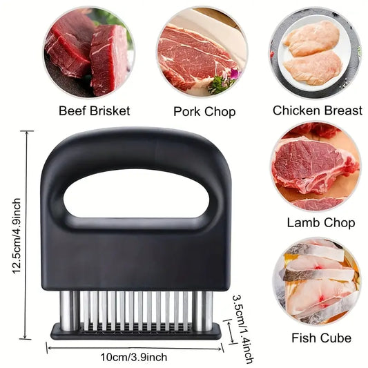 Meat Tenderizer] 48-pin Stainless Steel Meat Tenderizer | Sharp Steak Tenderloin, Roast Meat, Tenderizing Steak Needle, Loose Meat Needle Knocking, Meat Hammer For Beef