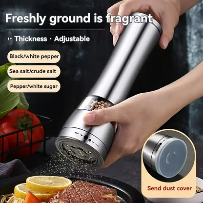 Stainless Steel Manual Pepper Grinder - Adjustable Thickness, Large Capacity, Portable Design for Outdoor Cooking & Home Use, Perfect for Black/White Pepper