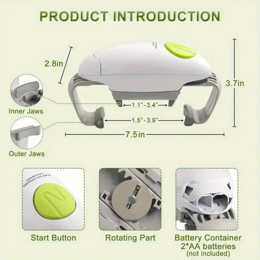 Perfect for Elderly and Arthritis Patients, Great Electric Jar Opener for Weak Hands, Adaptable Size for a Variety of Jar Types