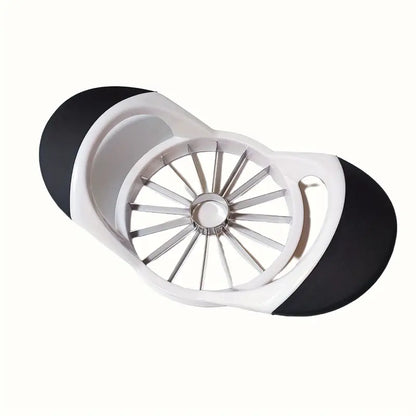 16-Slice Apple Slicer and Corer with Stainless Steel Blades - Durable White & Black Kitchen Tool for Effortless Fruit Prep, Quick Fruit Processor | Ergonomic Design | Robust Handle Construction