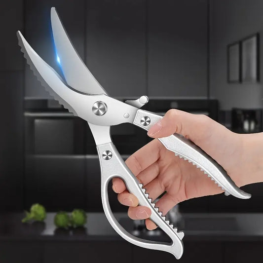 Stainless Steel Heavy-Duty Kitchen Scissors for Poultry, Meat, and Bones - Multi-Functional Food Shears with Ergonomic Handle for Chicken, Duck, and BBQ Prep, Poultry Scissors | Precision Cutting | Stainless Steel Blades