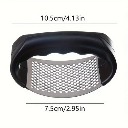 Stainless Steel Garlic Press & Mincer – Ergonomic Soft Handle, Easy-Squeeze & Clean, Professional Kitchen Tool for Effortless Garlic Crushing, Garlic Crusher