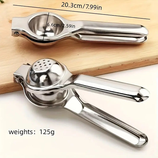 1pc Premium Stainless Steel Heavy-Duty Manual Citrus Juicer - Large Hand Press Lemon And Avocado Squeezer with Ergonomic Handle, Durable Kitchen Tool Suitable for Home And Restaurant Use, Stylish Metal Appearance