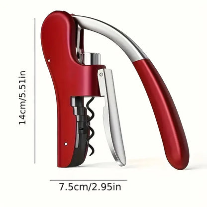Elegant & Easy-to-Use Wine Bottle Opener - Durable Zinc Alloy, Spiral Corkscrew Tool, Perfect for Home, Bar, and Restaurant Use, Bar Essentials | Elegant Wine Opener | Durable Metal Opener