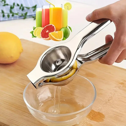 1pc Premium Stainless Steel Heavy-Duty Manual Citrus Juicer - Large Hand Press Lemon And Avocado Squeezer with Ergonomic Handle, Durable Kitchen Tool Suitable for Home And Restaurant Use, Stylish Metal Appearance