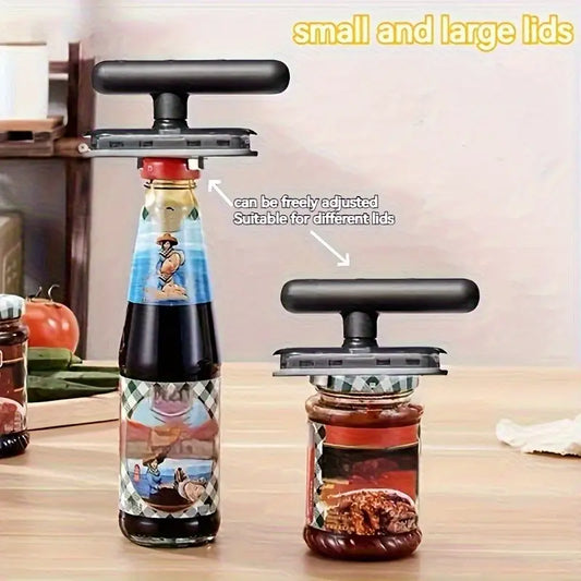 Manual Can Opener - Multi-Functional Ergonomic Anti-Slip Bottle Cap Remover, Durable Metal Kitchen Tool for Effortless Jar & Can Opening, Essential for Home & Restaurant Use, Can Openers for Kitchen, Sleek Design, Sturdy Build, Professional Chefs