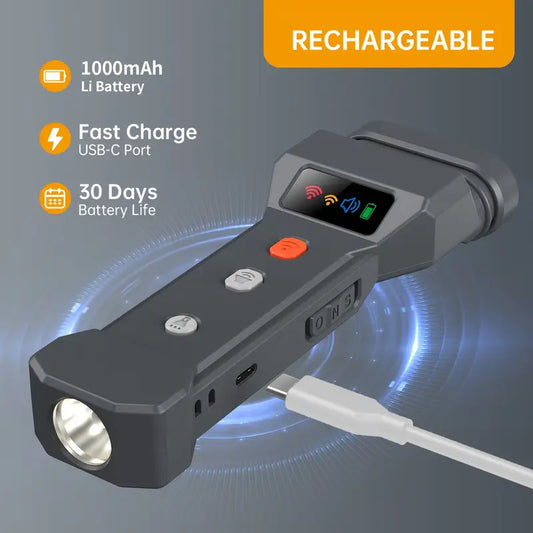 Soundwave technology Dog Repeller, Soundwave technology Barking Stopper, with Beep Bee Sound, with Super Bright Flashlight, 3 Soundwave technology Emitters, USB Rechargeable, Ultra Long Standby