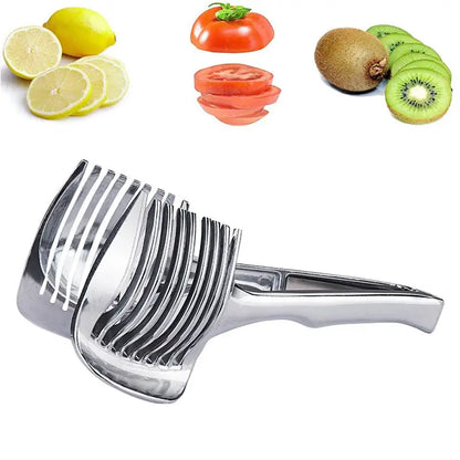 Stainless Steel Multi-Blade Tomato & Lemon Slicer | Effortless Kitchen Tool for Easy Slicing of Tomatoes, Lemons, and Onions