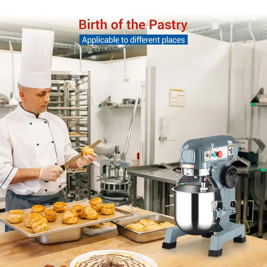 Commercial Food Mixer 30Qt With Timing Function, 3 Speeds Adjustable, Stainless Steel Bowl Stand Mixer With Safety Guard, Premium For Schools Bakeries Restaurants Pizzerias