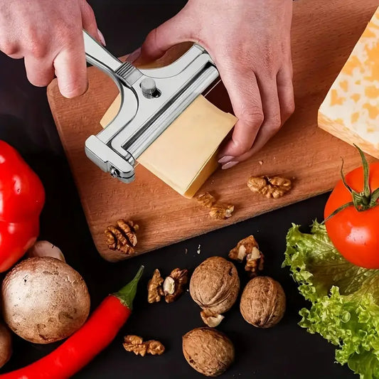 Adjustable Stainless Steel Cheese Slicer | Cheese Cutter Wire Grater Kitchen Gadget, 1pc