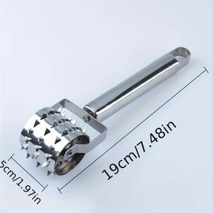 Multi-Function Stainless Steel Meat Tenderizer Mallet with Bone Crusher and Tenderizing Tool