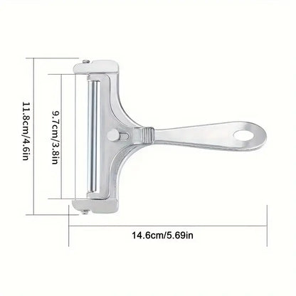Adjustable Stainless Steel Cheese Slicer | Cheese Cutter Wire Grater Kitchen Gadget, 1pc