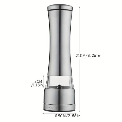 Stainless Steel Manual Pepper Grinder - Adjustable Thickness, Large Capacity, Portable Design for Outdoor Cooking & Home Use, Perfect for Black/White Pepper
