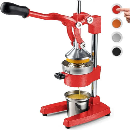 Cast Iron Citrus Juicer Extra Large Commercial Grade Manual Hand Press Heavy Duty Countertop Squeezer for Fresh Orange Juice Bonus Stainless Steel Cup Black, Kitchen Juicer, Home Juicing, Sturdy Construction, Heavyduty Design, Highquality Materials