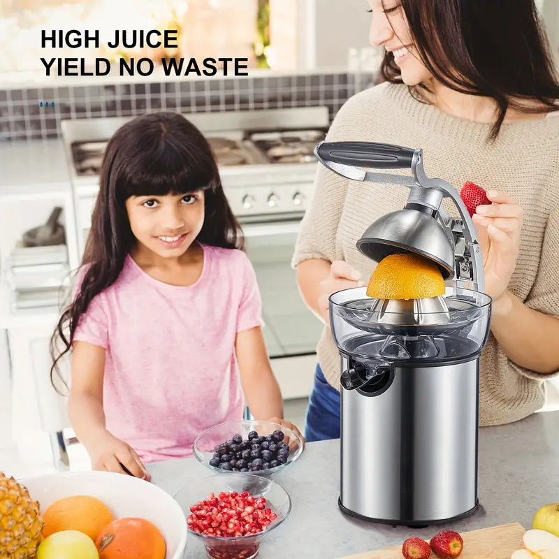 Electric Citrus Juicer Squeezer & Commercial Drink Mixers -- Powerful Orange Juicer with Zinc Alloy Die Casting Shell, Luxury Squeezer with Two Interchangeable Cones for Oranges of Any Size